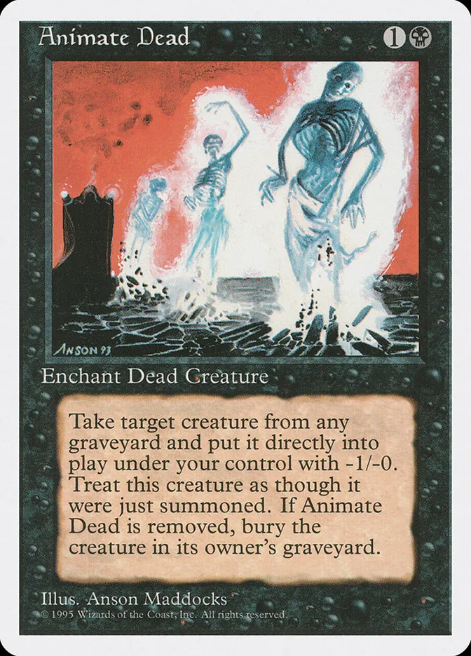1995 Fourth Edition Animate Dead uncommon #118 uncommon card image