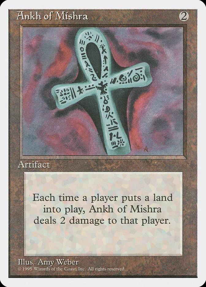 1995 Fourth Edition Ankh of Mishra rare #294 rare card image