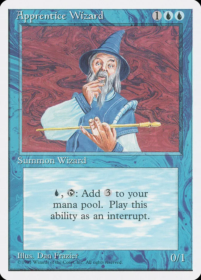 1995 Fourth Edition Apprentice Wizard common #61 common card image