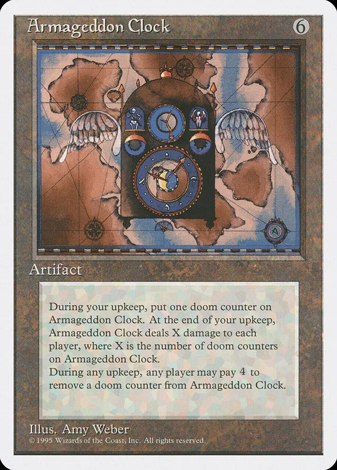 1995 Fourth Edition Armageddon Clock rare #295 rare card image