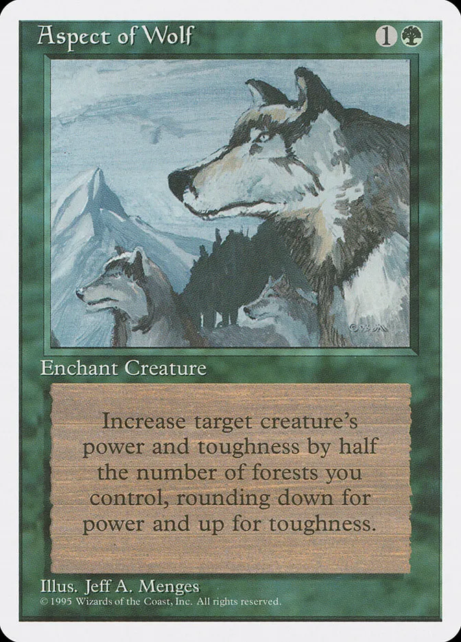1995 Fourth Edition Aspect of Wolf rare #233 rare card image