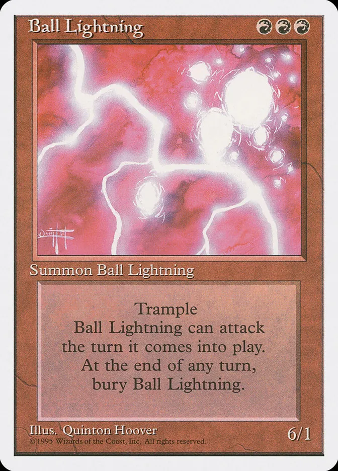 1995 Fourth Edition Ball Lightning rare #176 rare card image