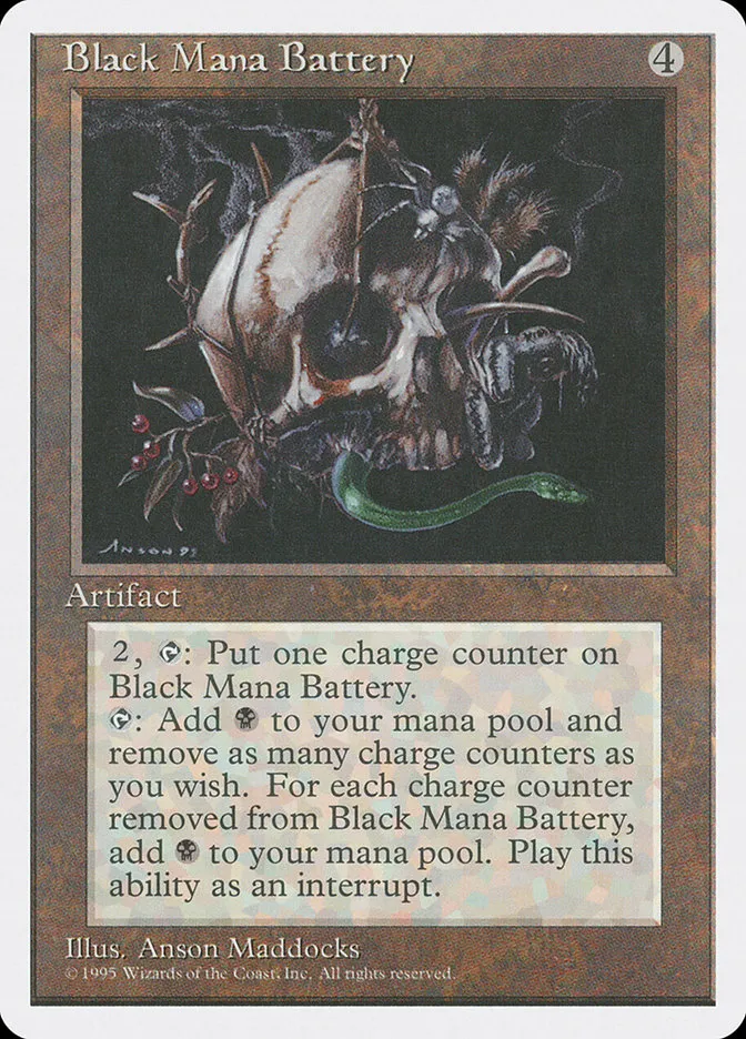 1995 Fourth Edition Black Mana Battery rare #298 rare card image