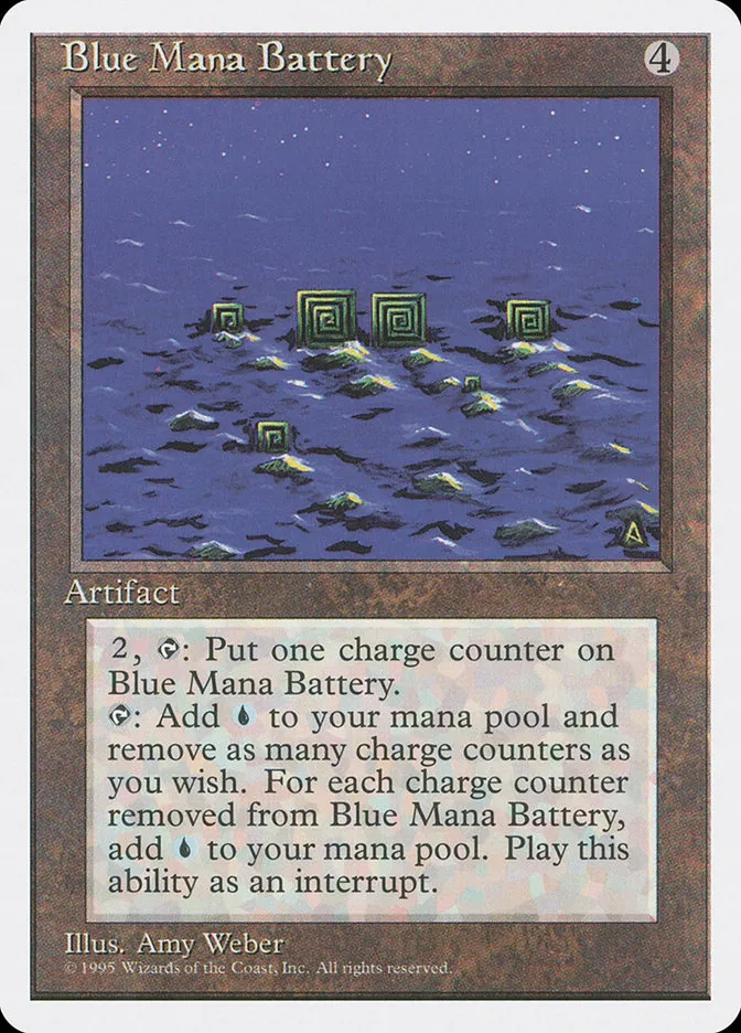 1995 Fourth Edition Blue Mana Battery rare #300 rare card image