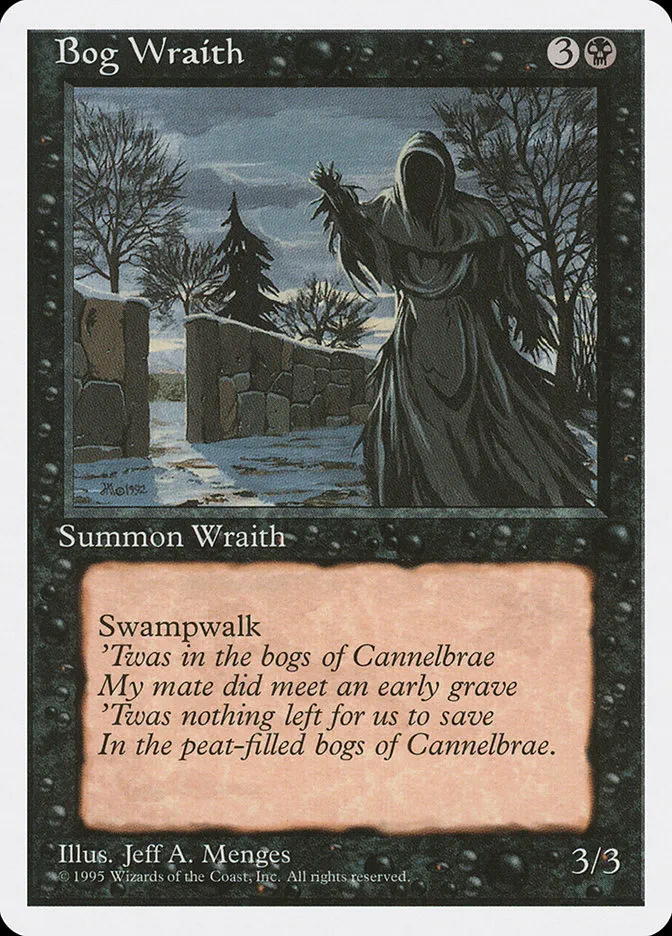 1995 Fourth Edition Bog Wraith uncommon #124 uncommon card image
