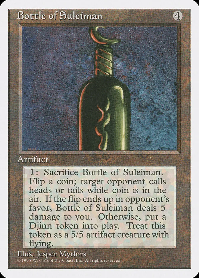 1995 Fourth Edition Bottle of Suleiman rare #301 rare card image