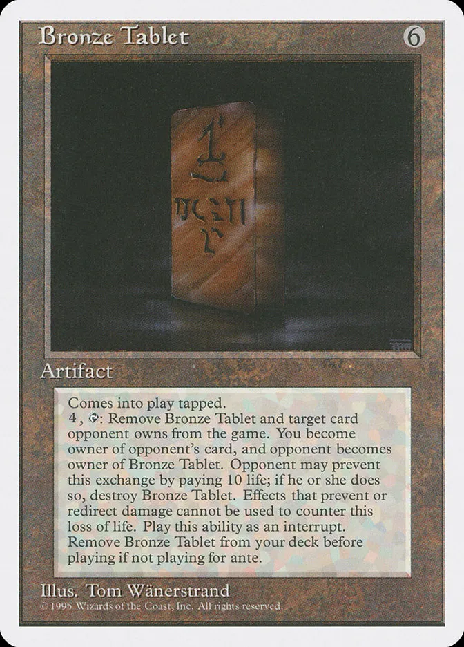 1995 Fourth Edition Bronze Tablet rare #303 rare card image