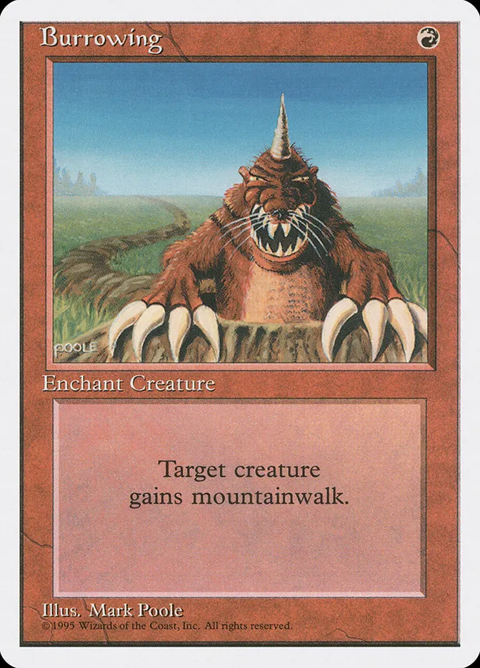 1995 Fourth Edition Burrowing uncommon #180 uncommon card image