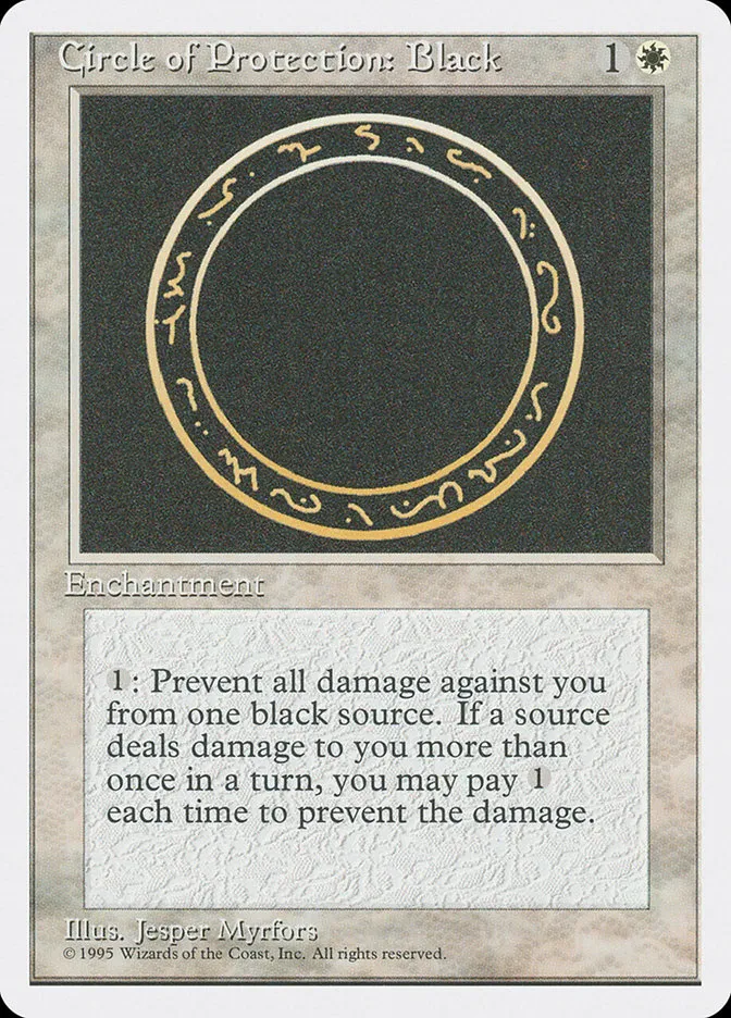 1995 Fourth Edition Circle of Protection: Black #14 common card image