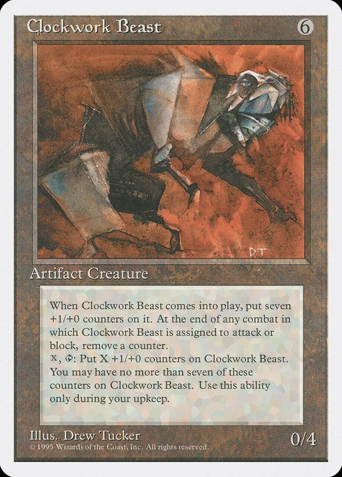 1995 Fourth Edition Clockwork Beast rare #307 rare card image