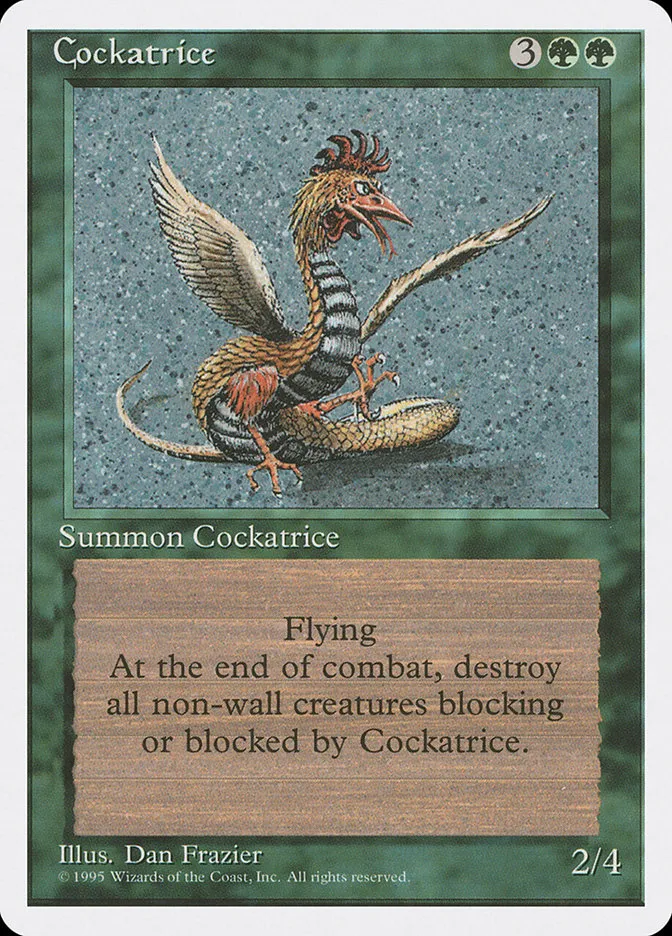 1995 Fourth Edition Cockatrice rare #237 rare card image