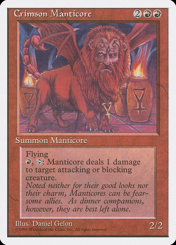 1995 Fourth Edition Crimson Manticore #183 rare card image