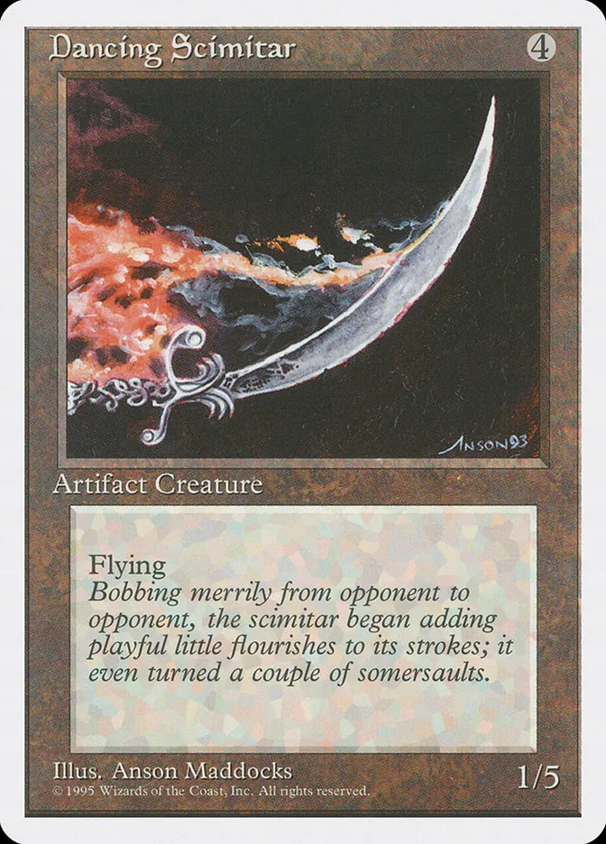 1995 Fourth Edition Dancing Scimitar [Alternate] rare #313 rare card image