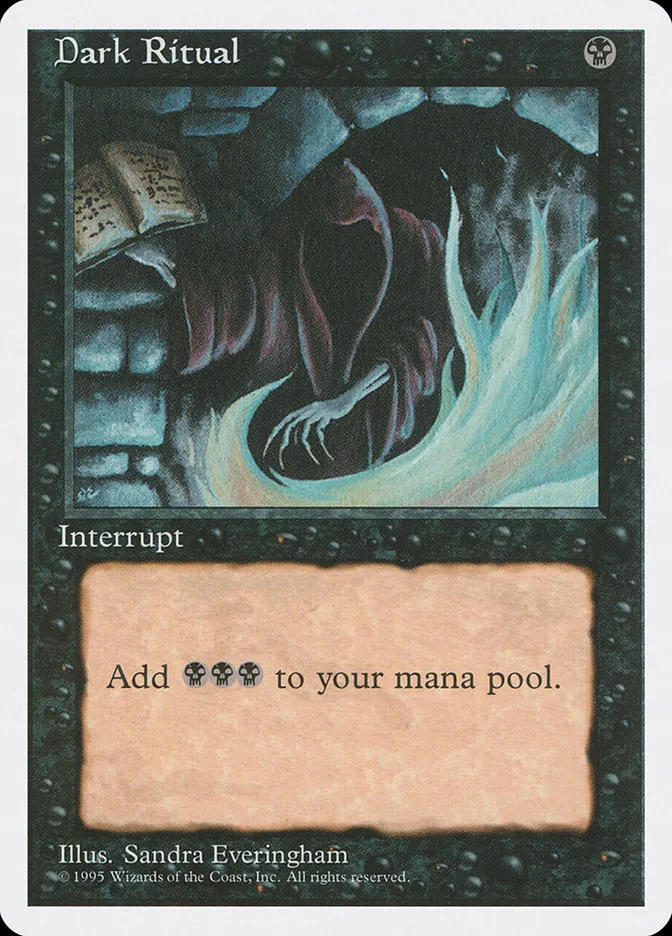 1995 Fourth Edition Dark Ritual common #129 common card image