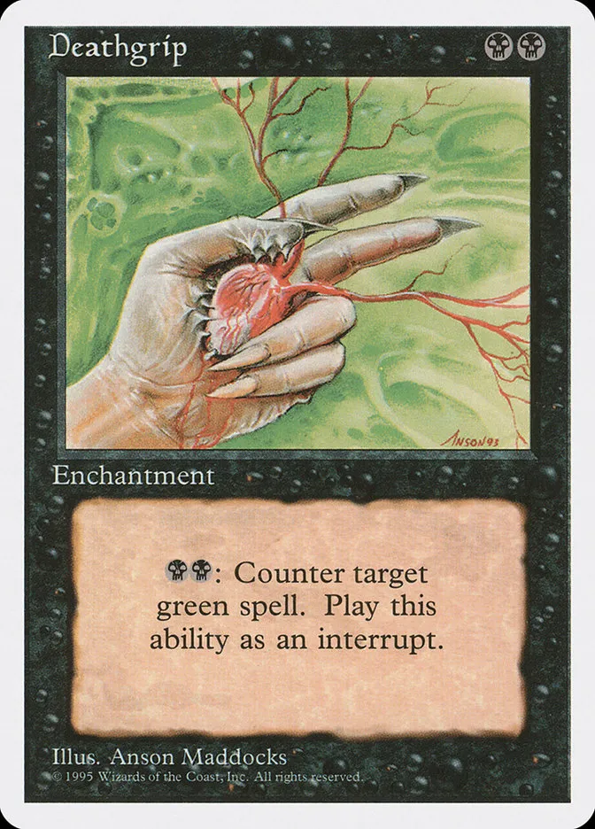 1995 Fourth Edition Deathgrip uncommon #130 uncommon card image