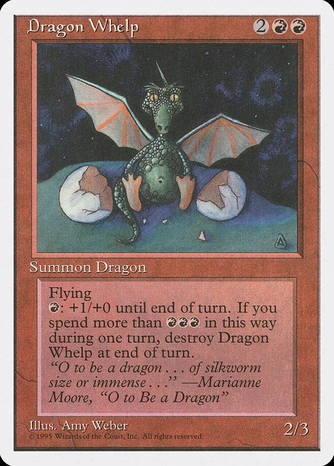 1995 Fourth Edition Dragon Whelp [Alternate] uncommon #186 uncommon card image