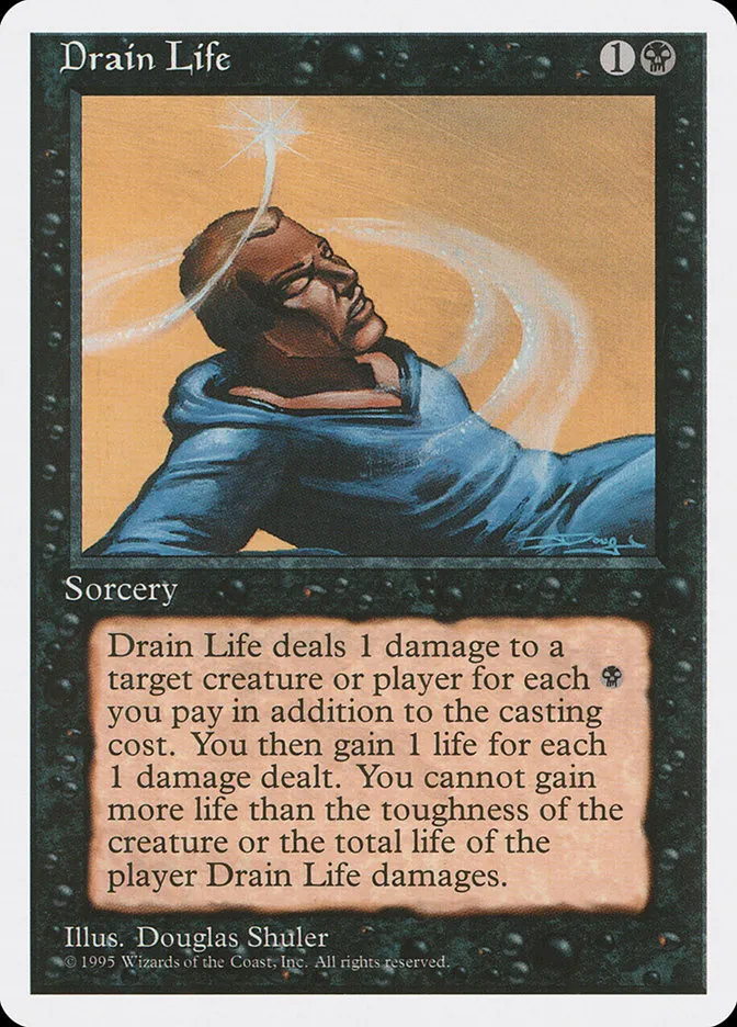 1995 Fourth Edition Drain Life common #132 common card image