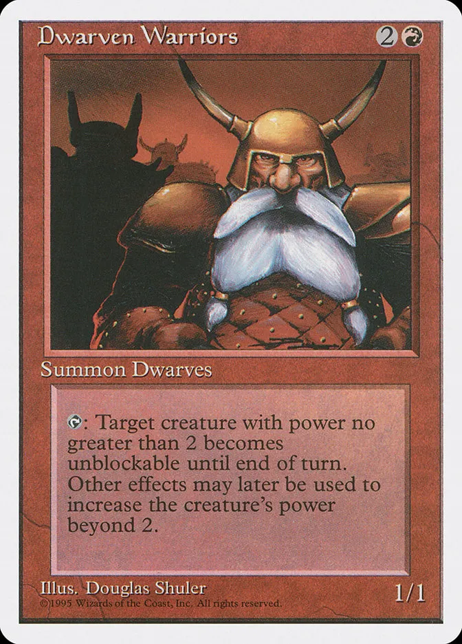 1995 Fourth Edition Dwarven Warriors common #187 common card image