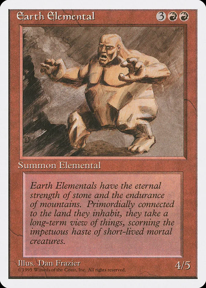 1995 Fourth Edition Earth Elemental uncommon #188 uncommon card image