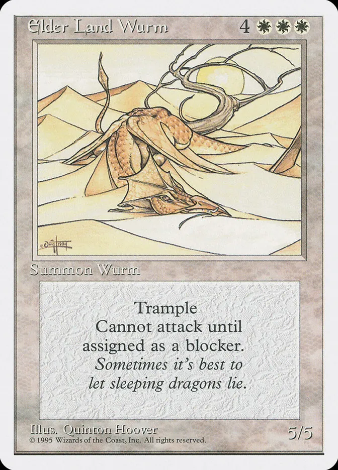 1995 Fourth Edition Elder Land Wurm rare #24 rare card image