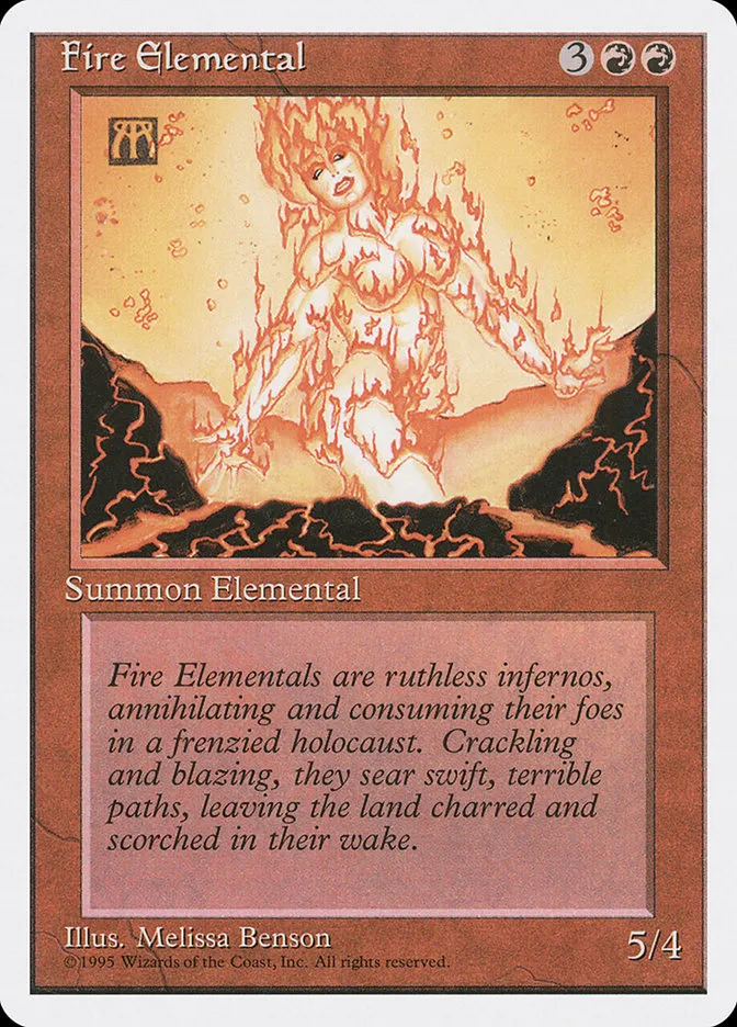 1995 Fourth Edition Fire Elemental uncommon #191 uncommon card image