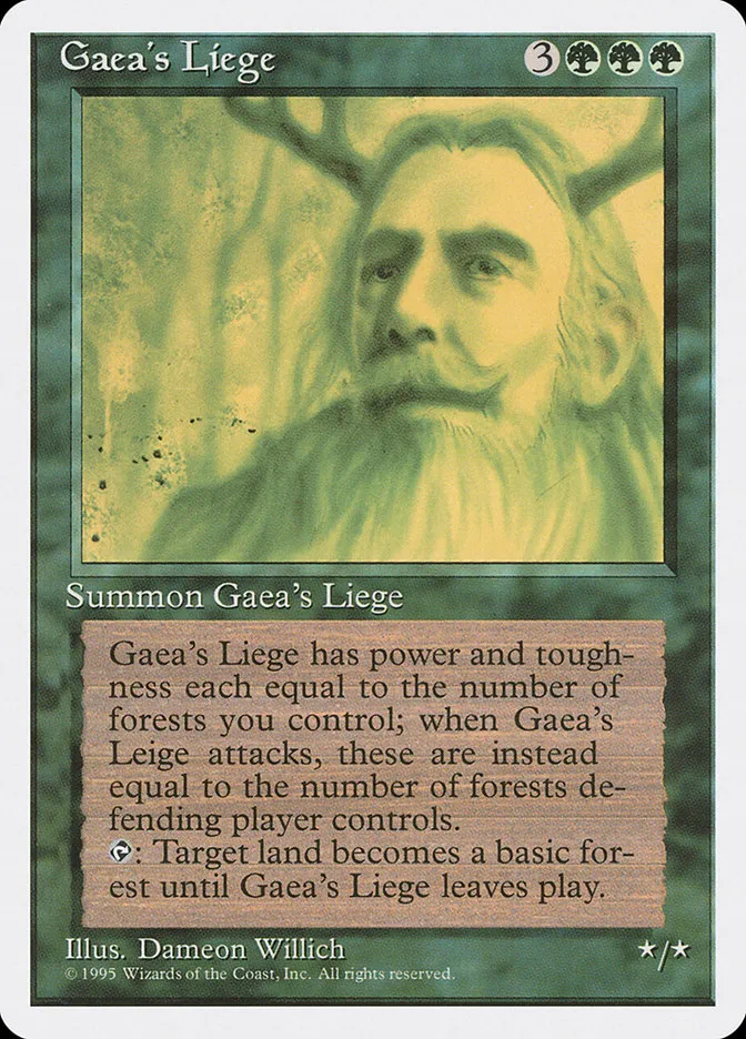 1995 Fourth Edition Gaea's Liege rare #247 rare card image