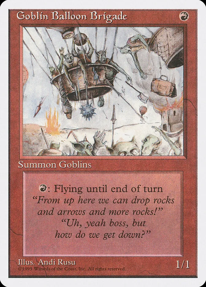 1995 Fourth Edition Goblin Balloon Brigade uncommon #197 uncommon card image
