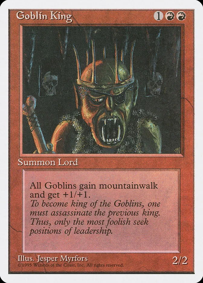 1995 Fourth Edition Goblin King rare #198 rare card image