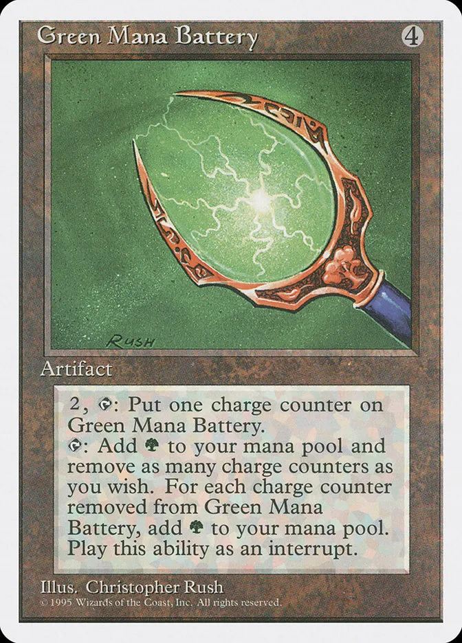 1995 Fourth Edition Green Mana Battery rare #323 rare card image