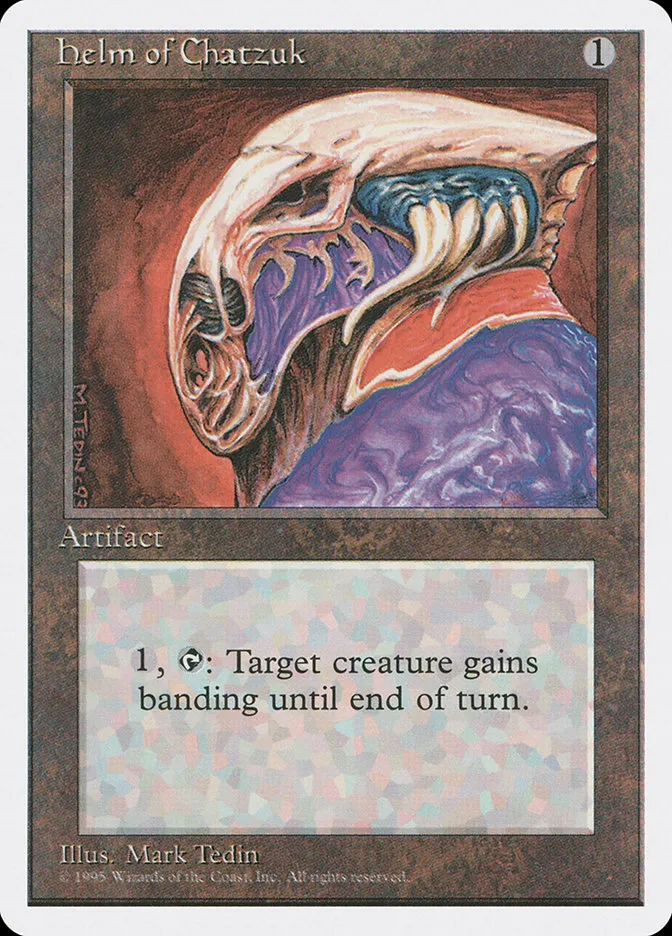 1995 Fourth Edition Helm of Chatzuk rare #324 rare card image