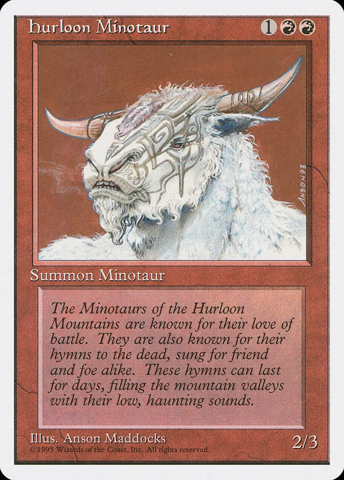 1995 Fourth Edition Hurloon Minotaur common #202 common card image