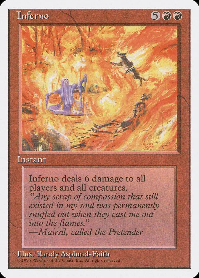 1995 Fourth Edition Inferno rare #205 rare card image