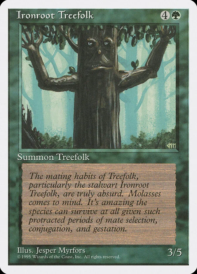 1995 Fourth Edition Ironroot Treefolk common #253 common card image