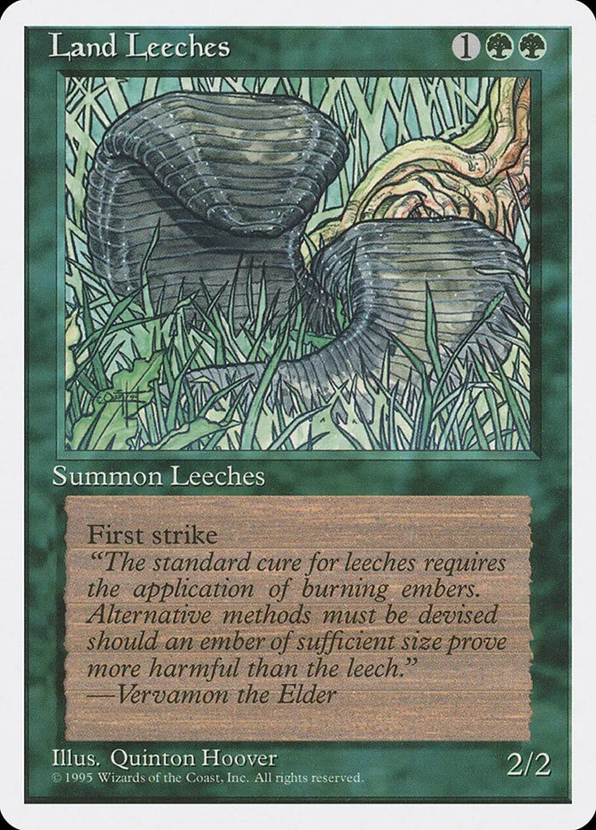 1995 Fourth Edition Land Leeches common #255 common card image
