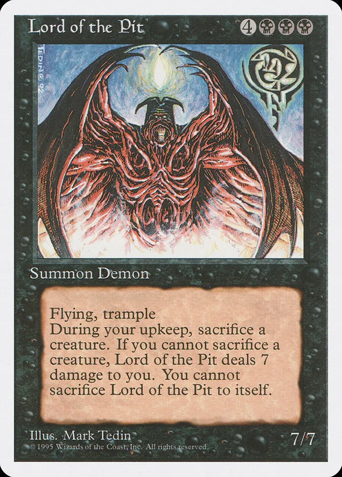 1995 Fourth Edition Lord of the Pit rare #144 rare card image