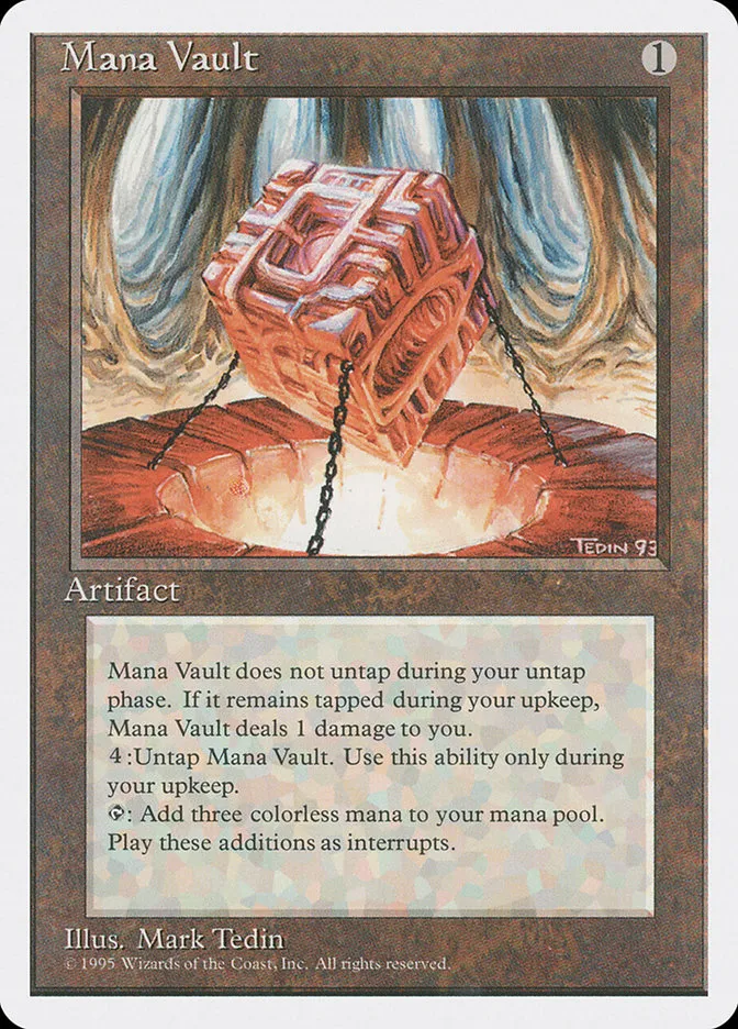 1995 Fourth Edition Mana Vault rare #334 rare card image