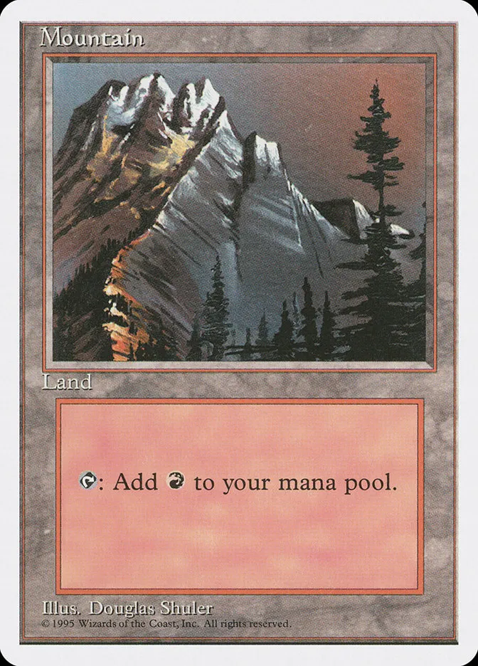 1995 Fourth Edition Mountain common #373 common card image