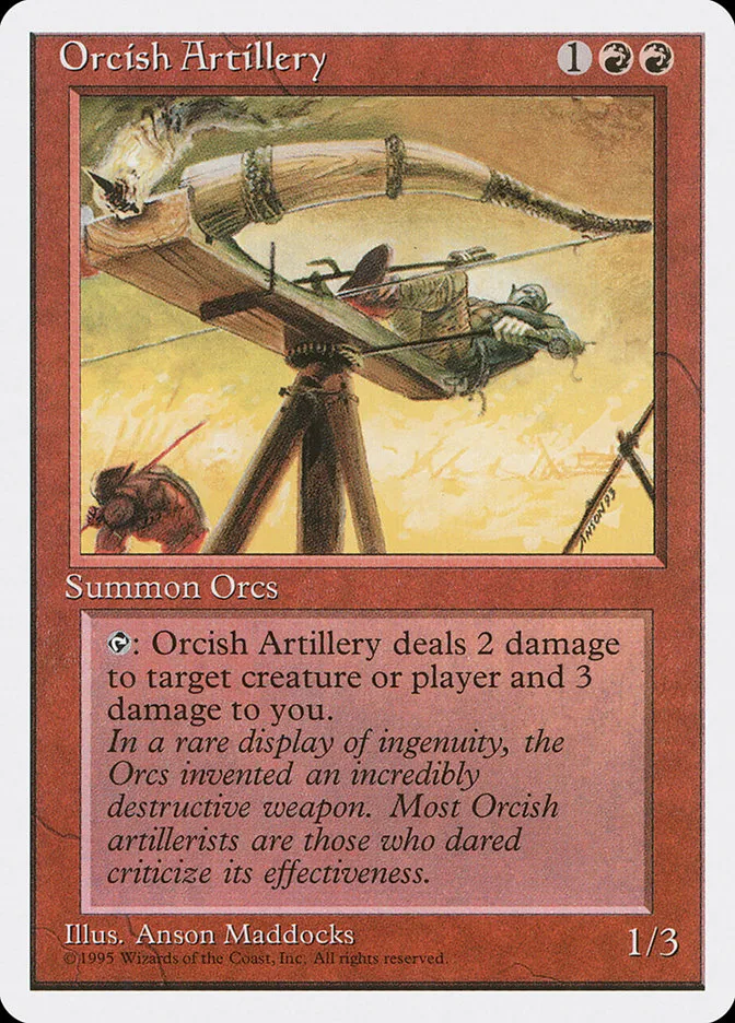 1995 Fourth Edition Orcish Artillery uncommon #214 uncommon card image