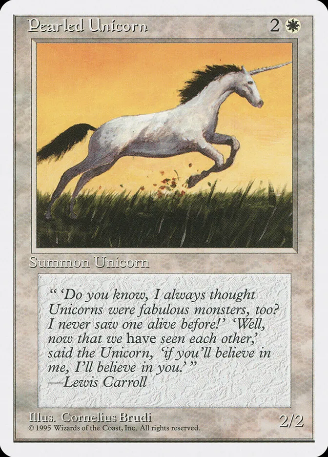 1995 Fourth Edition Pearled Unicorn common #39 common card image