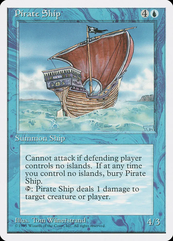 1995 Fourth Edition Pirate Ship rare #91 rare card image