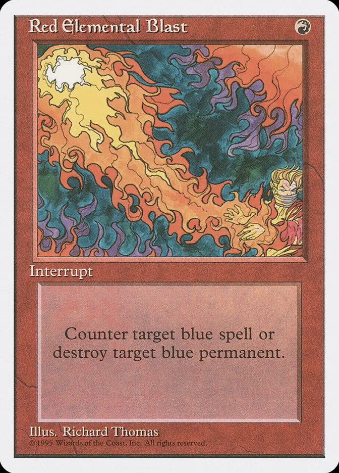 1995 Fourth Edition Red Elemental Blast common #218 common card image
