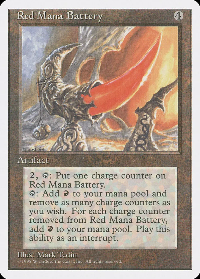 1995 Fourth Edition Red Mana Battery rare #343 rare card image
