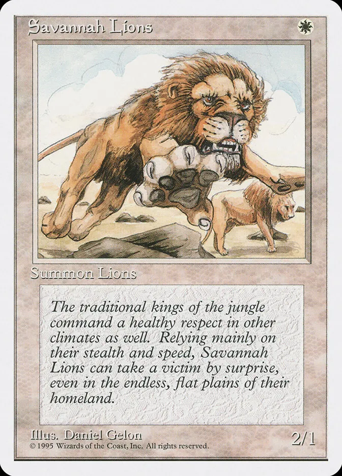 1995 Fourth Edition Savannah Lions [Alternate] rare #48 rare card image