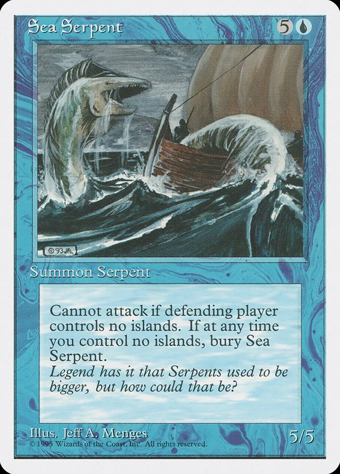1995 Fourth Edition Sea Serpent common #98 common card image