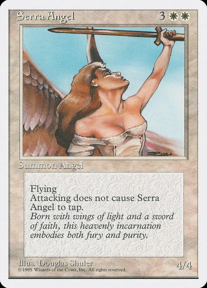 1995 Fourth Edition Serra Angel uncommon #50 uncommon card image