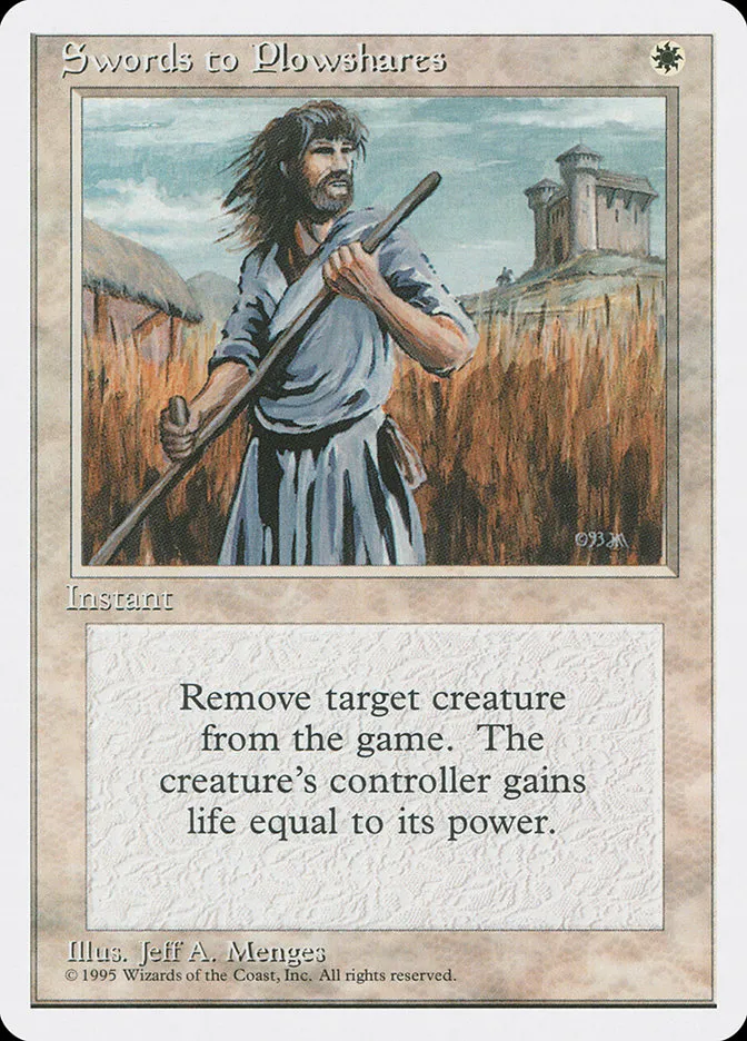 1995 Fourth Edition Swords to Plowshares [Alternate] uncommon #52 uncommon card image