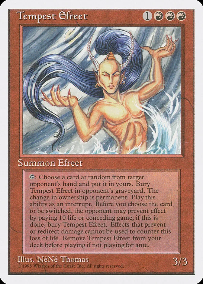 1995 Fourth Edition Tempest Efreet rare #225 rare card image