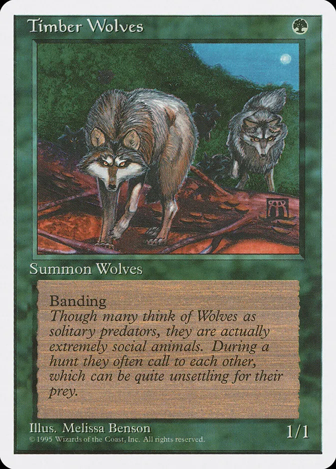1995 Fourth Edition Timber Wolves rare #275 rare card image