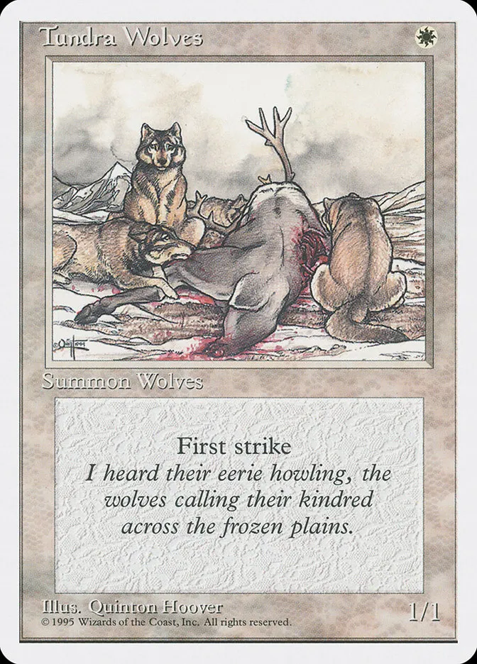 1995 Fourth Edition Tundra Wolves common #53 common card image