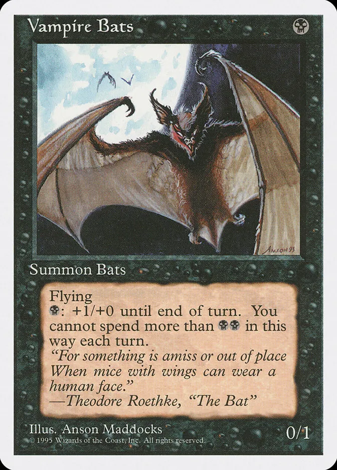 1995 Fourth Edition Vampire Bats common #167 common card image